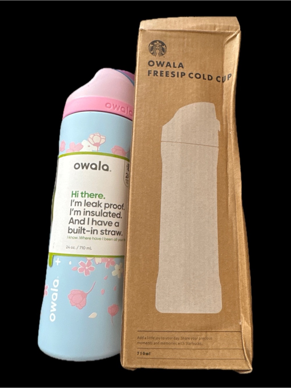Starbucks × Owala FreeSip 24oz 710mL – Taiwan Exclusive Sakura Edition 🌸 New